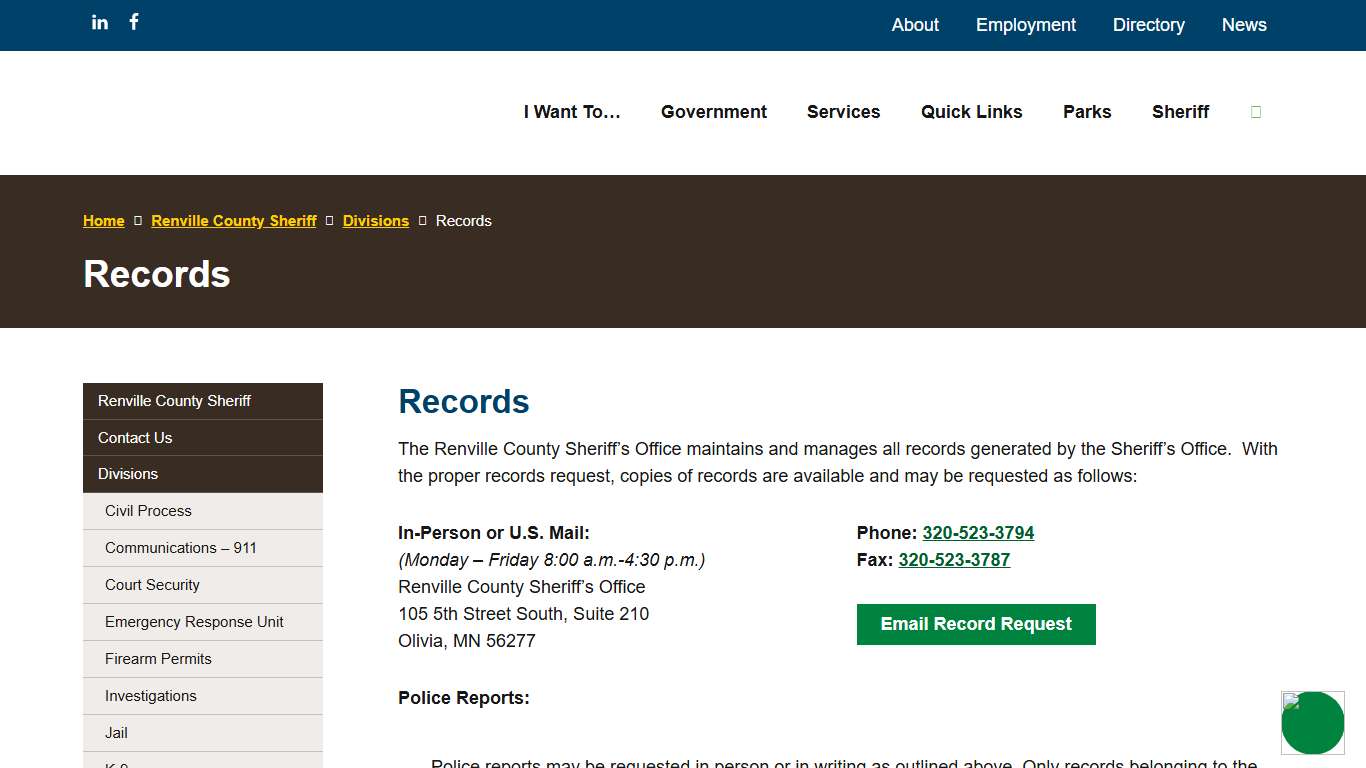 Records - Renville County